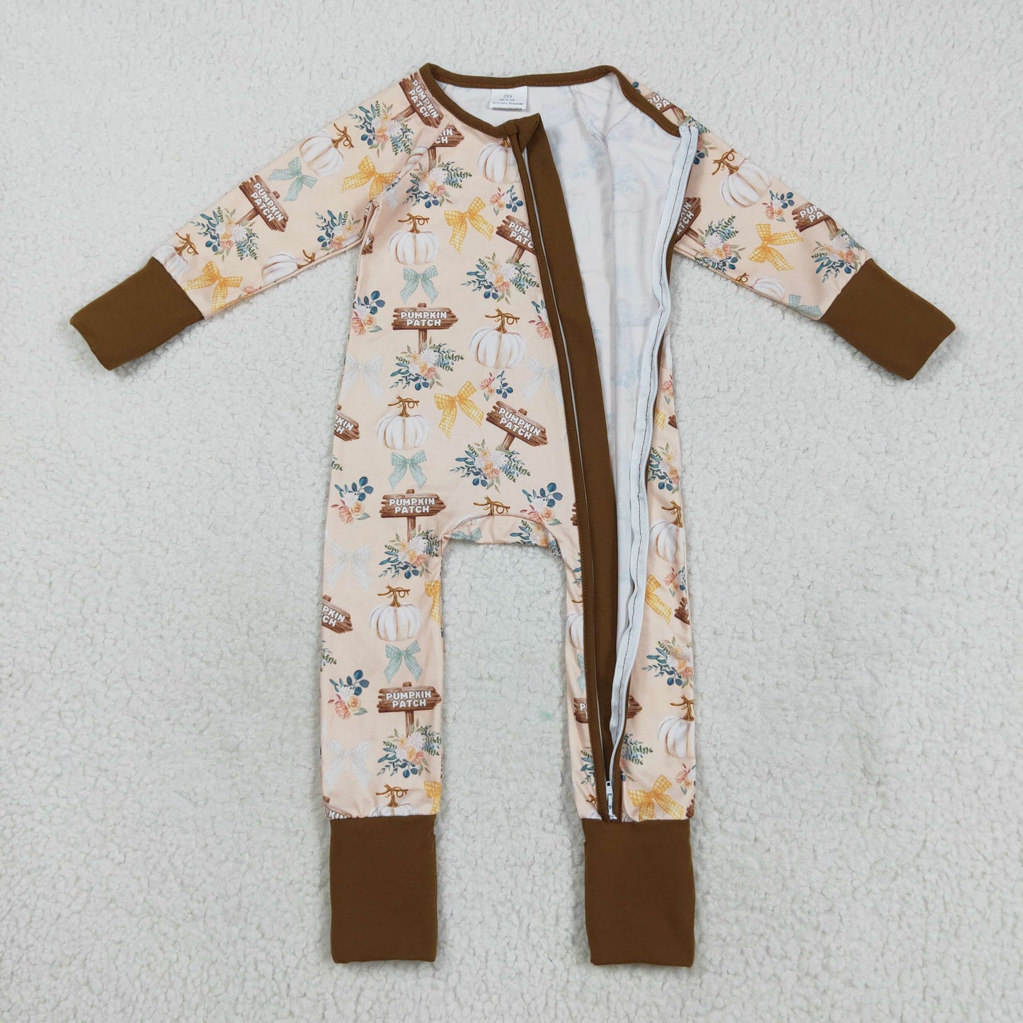 RTS NO MOQ Sibling Baby boy girls clothes Halloween pumpkin long-sleeve rompers