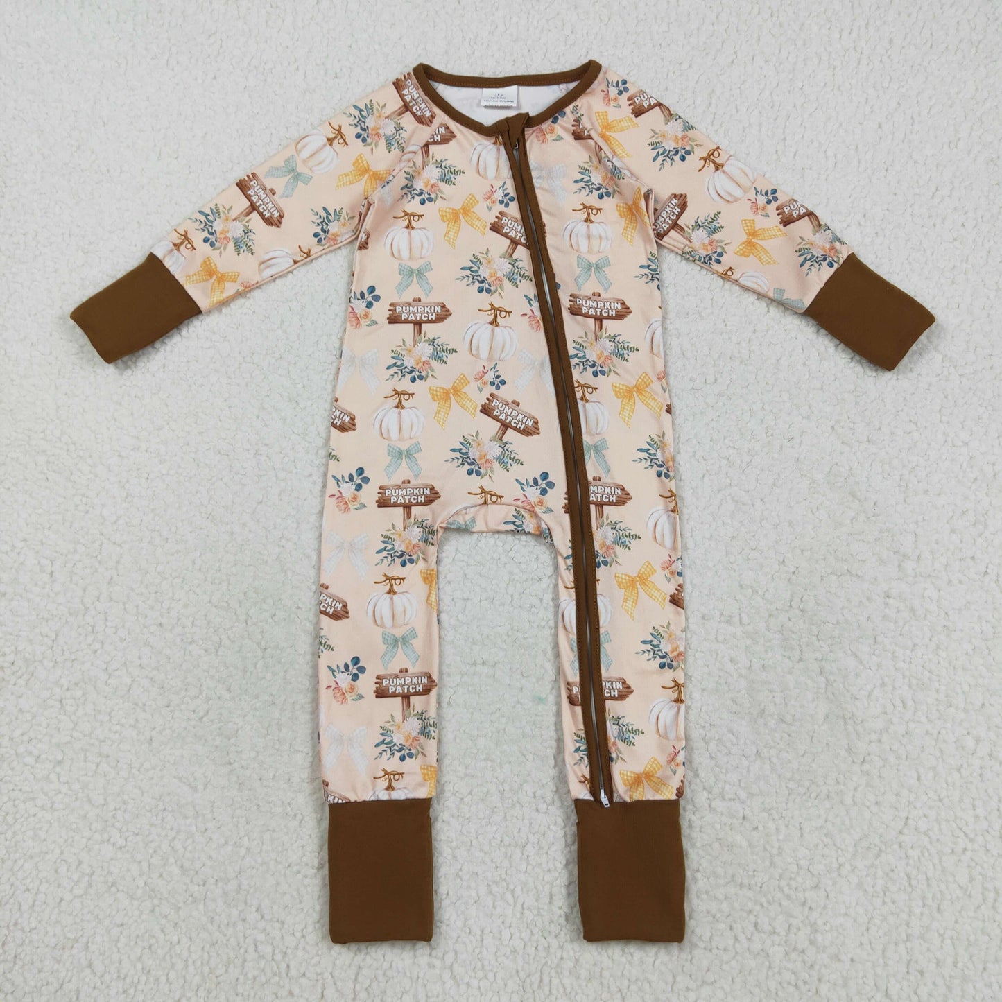 RTS NO MOQ Sibling Baby boy girls clothes Halloween pumpkin long-sleeve rompers