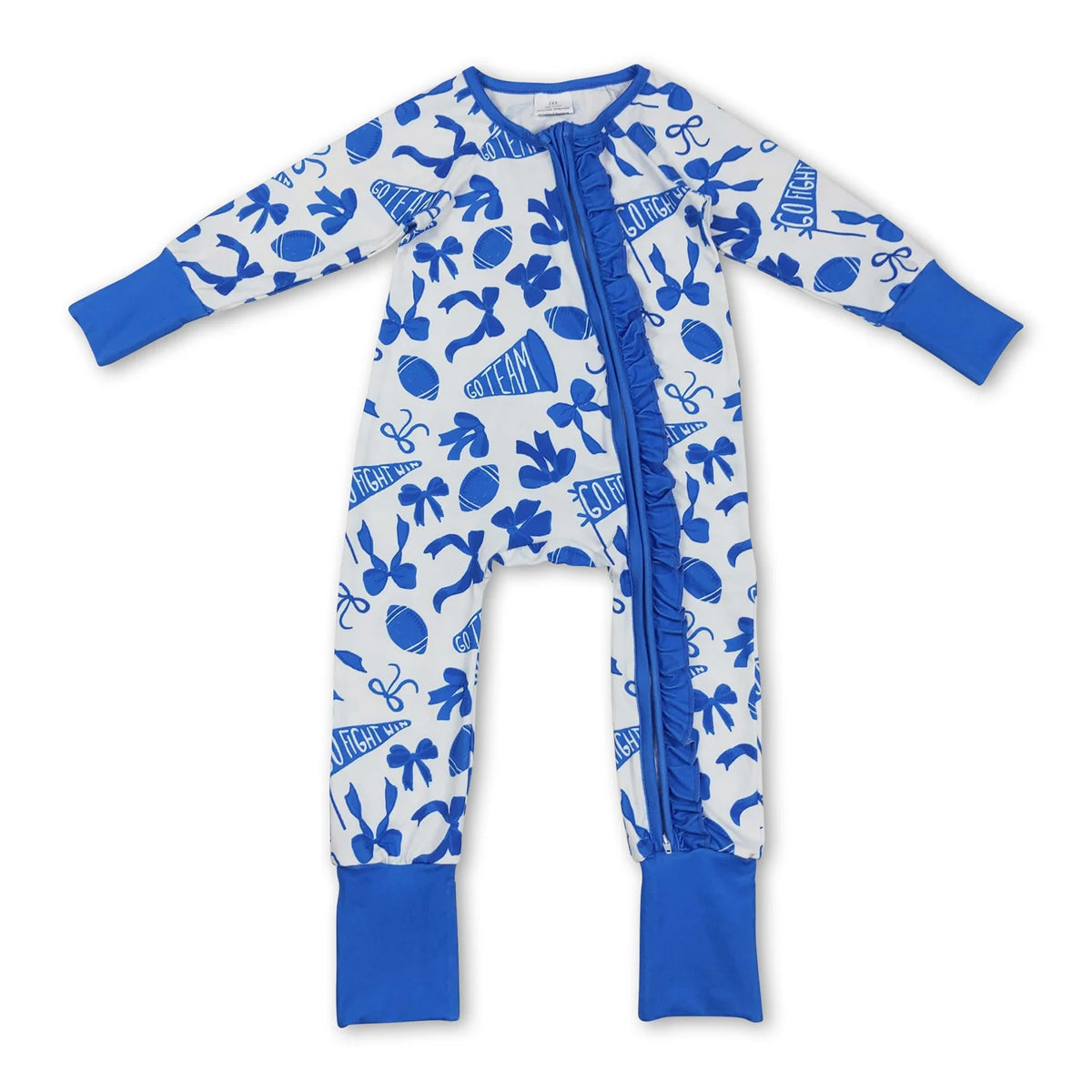 RTS NO MOQ Sibling baby girl clothes team cheer bow flying sleeve dress and romper and sets