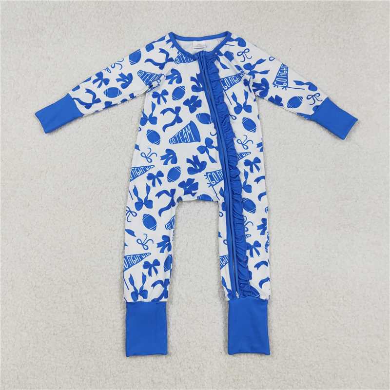 RTS NO MOQ Sibling baby girl clothes team cheer bow flying sleeve dress and romper and pants and skirts