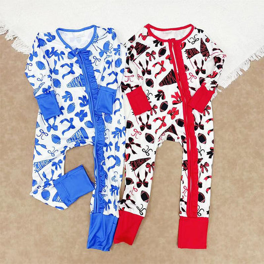 RTS NO MOQ Sibling Baby boy girl clothes Bow long Sleeve Romper Mixed Sizes