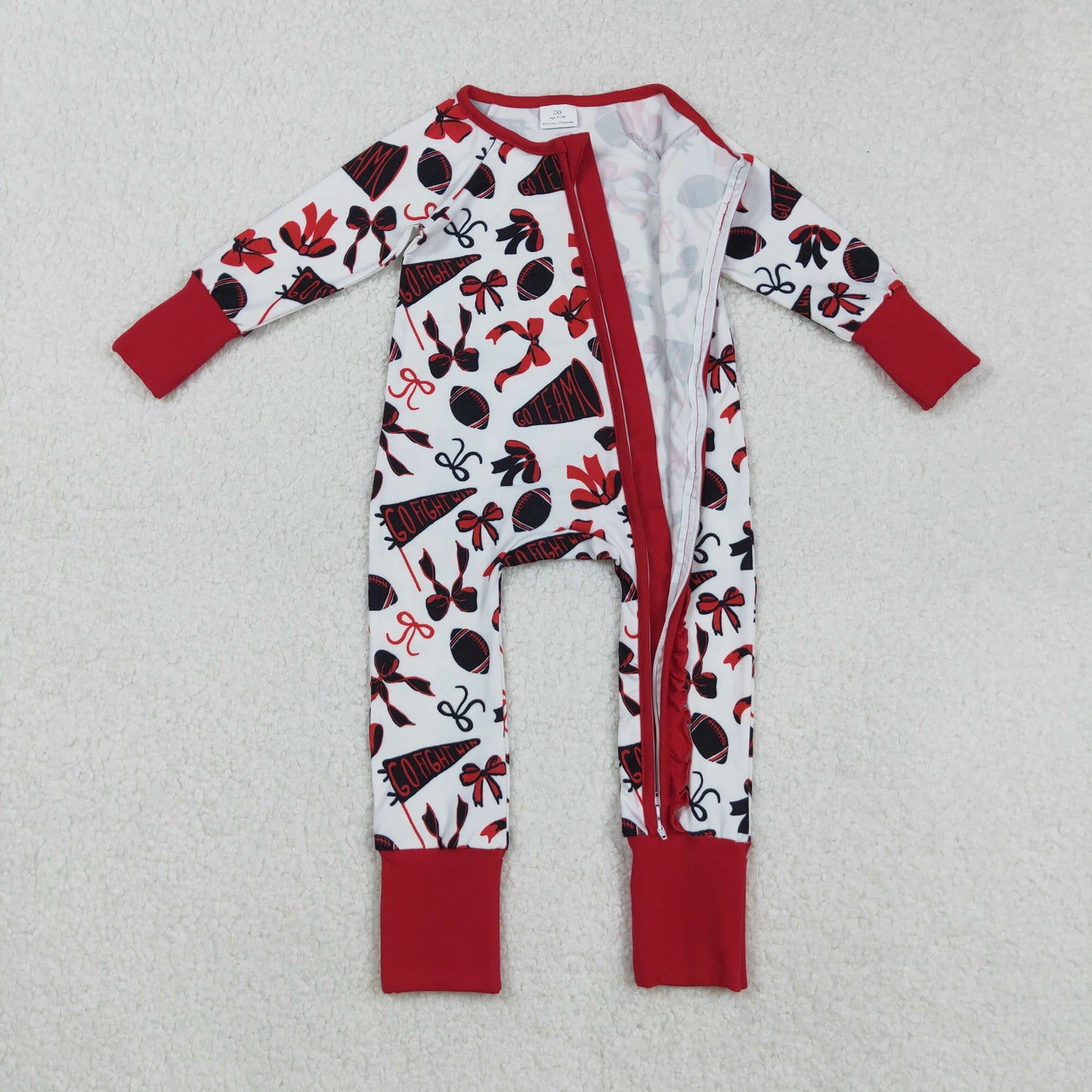 RTS NO MOQ Sibling Baby boy girl clothes Bow long Sleeve Romper Mixed Sizes