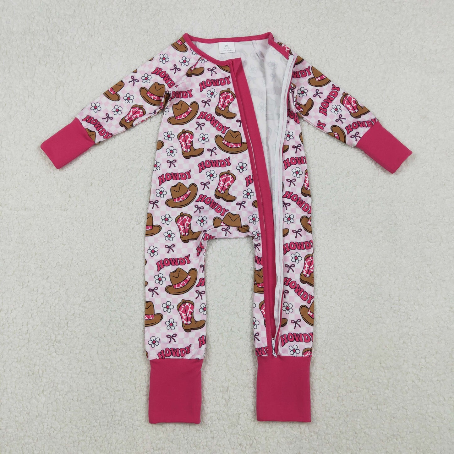 RTS NO MOQ Sibling Baby boy girls clothes western boots long-sleeve rompers