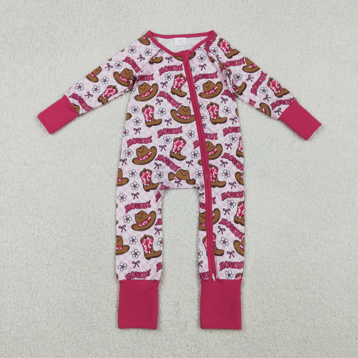 RTS NO MOQ Sibling Baby boy girls clothes western boots long-sleeve rompers