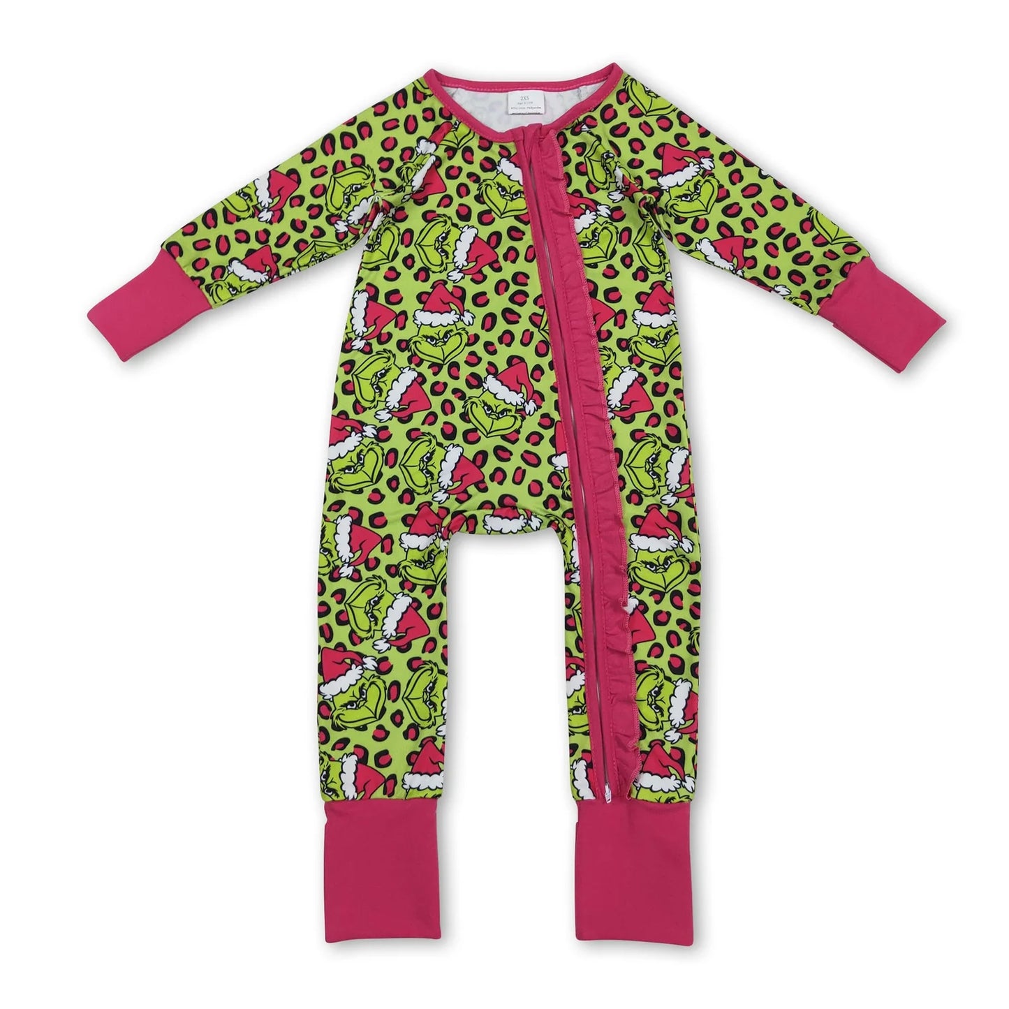 RTS NO MOQ Sibling milk silk Cute Clothes Mama and Me Leopard Button Front Fur Sleeve Ruffle Dress Zipper Romper Family Christmas Pajamas Sets