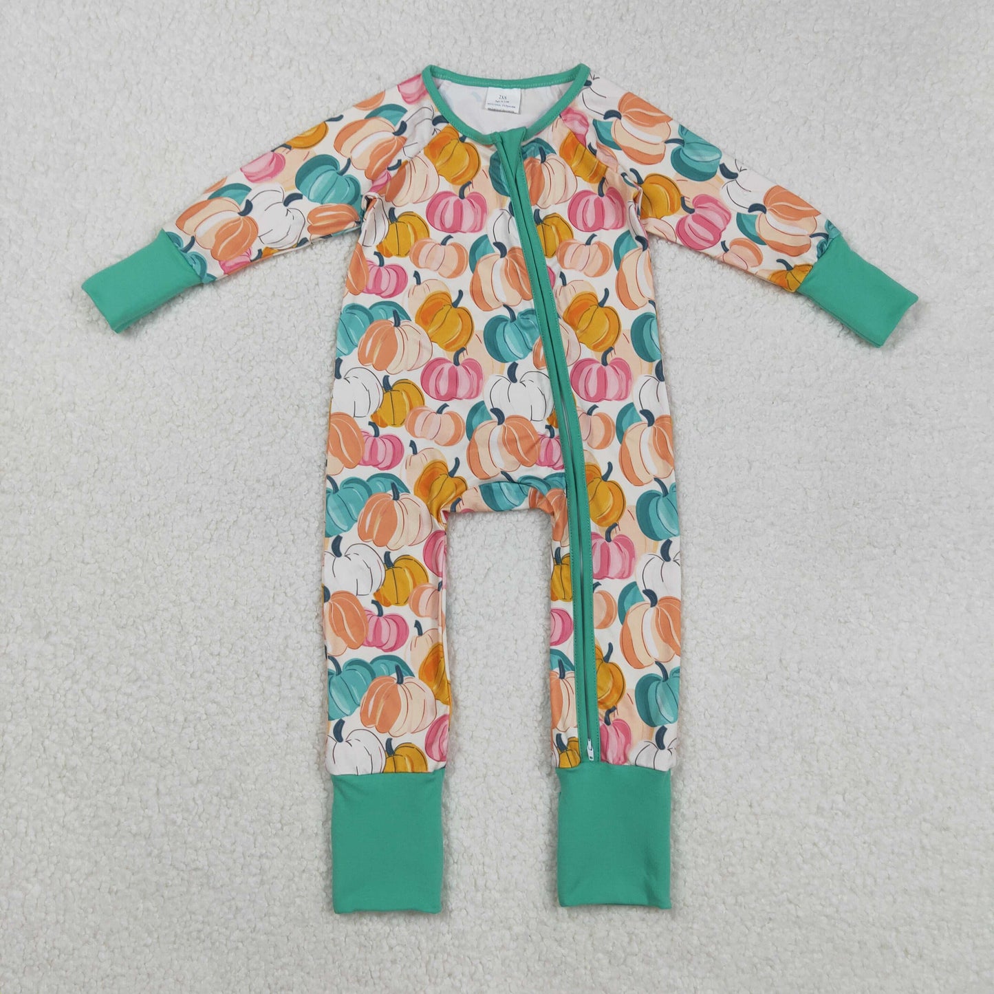 RTS NO MOQ Sibling Baby boy girl clothes Halloween pumpkin long Sleeve Romper Mixed Sizes