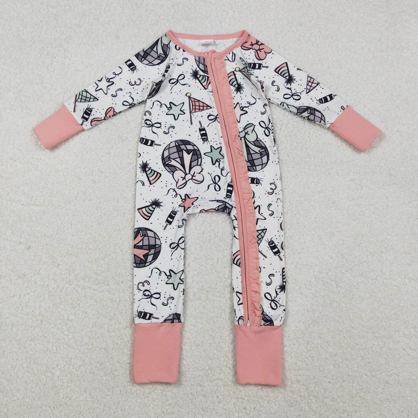 12/18m-7/8t RTS NO MOQ Sibling baby girl clothes happy new year long sleeve pants Sets and romper