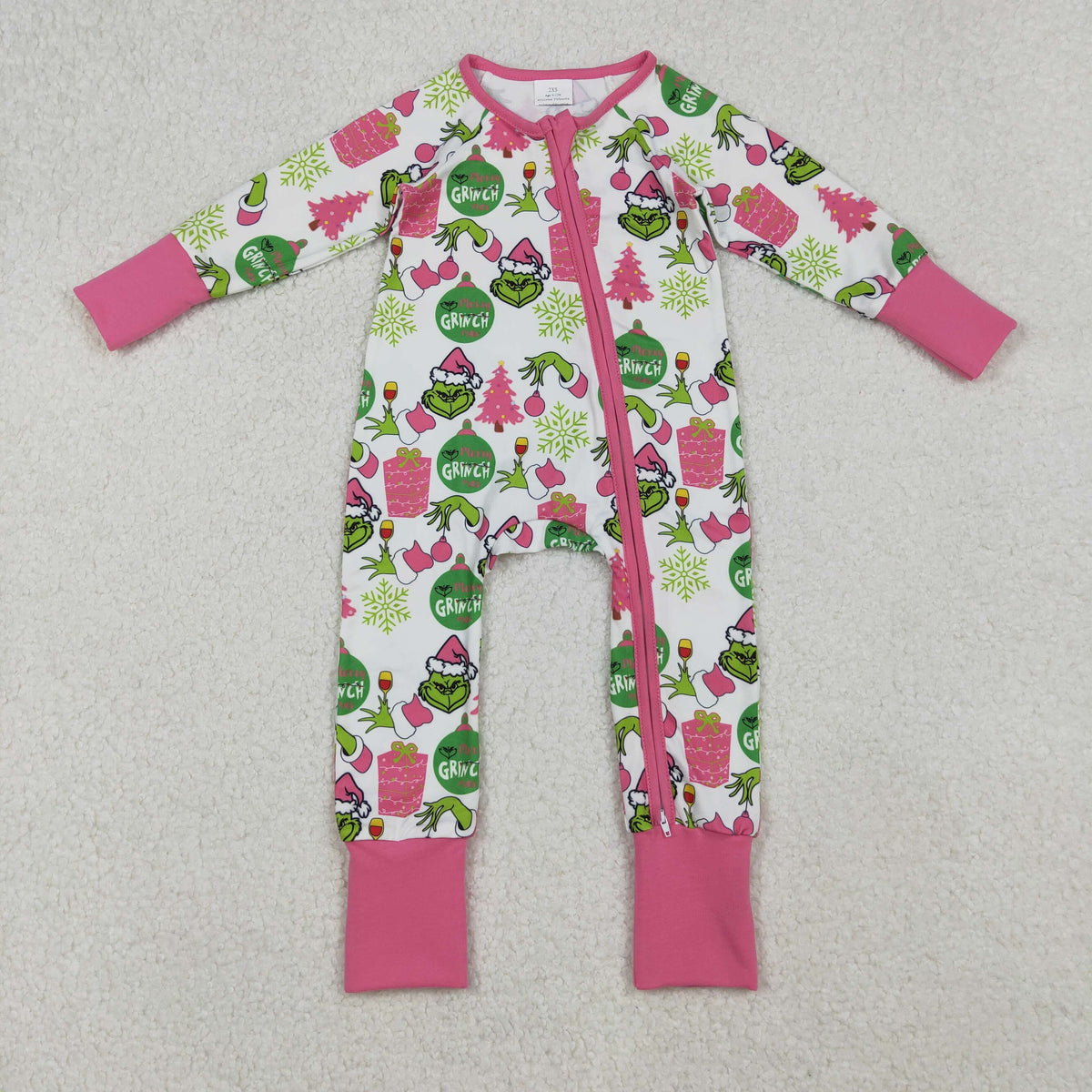 RTS NO MOQ Sibling milk silk Baby Girls Christmas Print Zipper Pullover Top Matching Ruffle Hem Leggings Clothes Set Dress Rompers