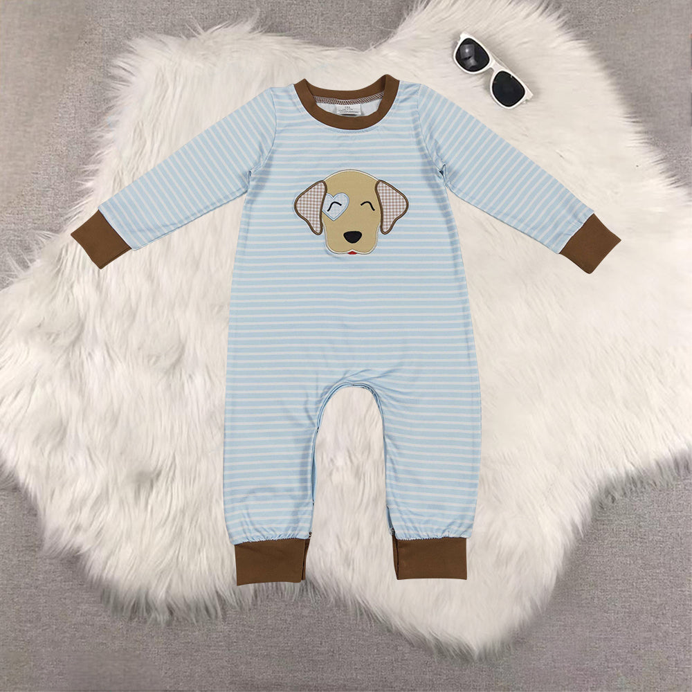 RTS NO MOQ Sibling Baby Boy clothes Embroidery valentine love long-sleeved rompers