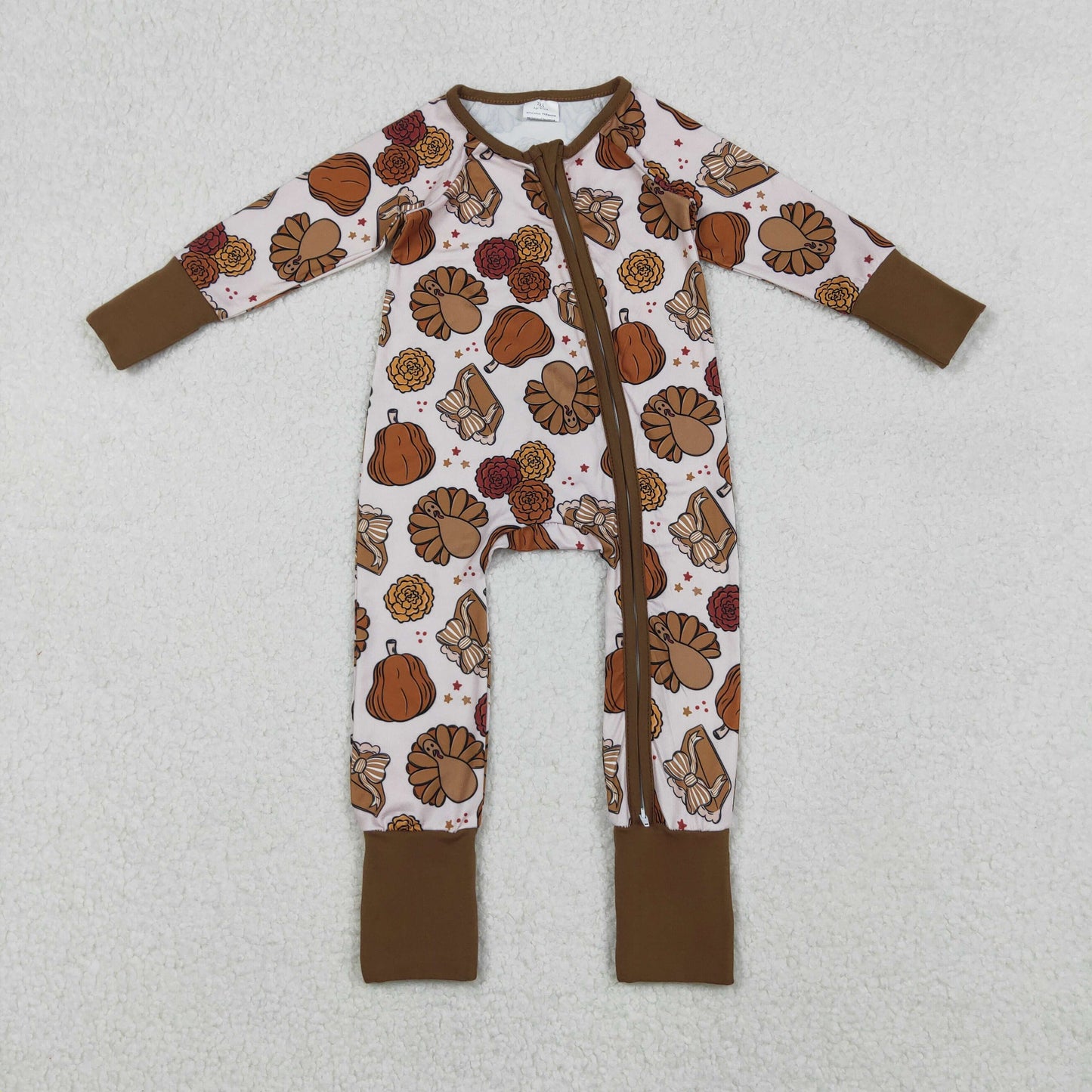12/18m-7/8t RTS NO MOQ Sibling baby girl clothes Halloween pumpkin turkey long sleeve pants Sets and romper