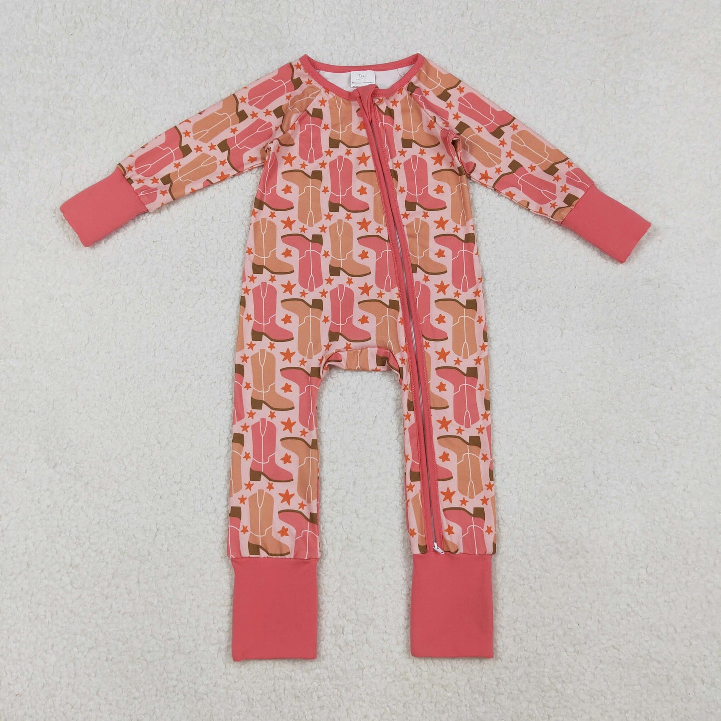 RTS NO MOQ Sibling Baby boy girls clothes western boots long-sleeve rompers