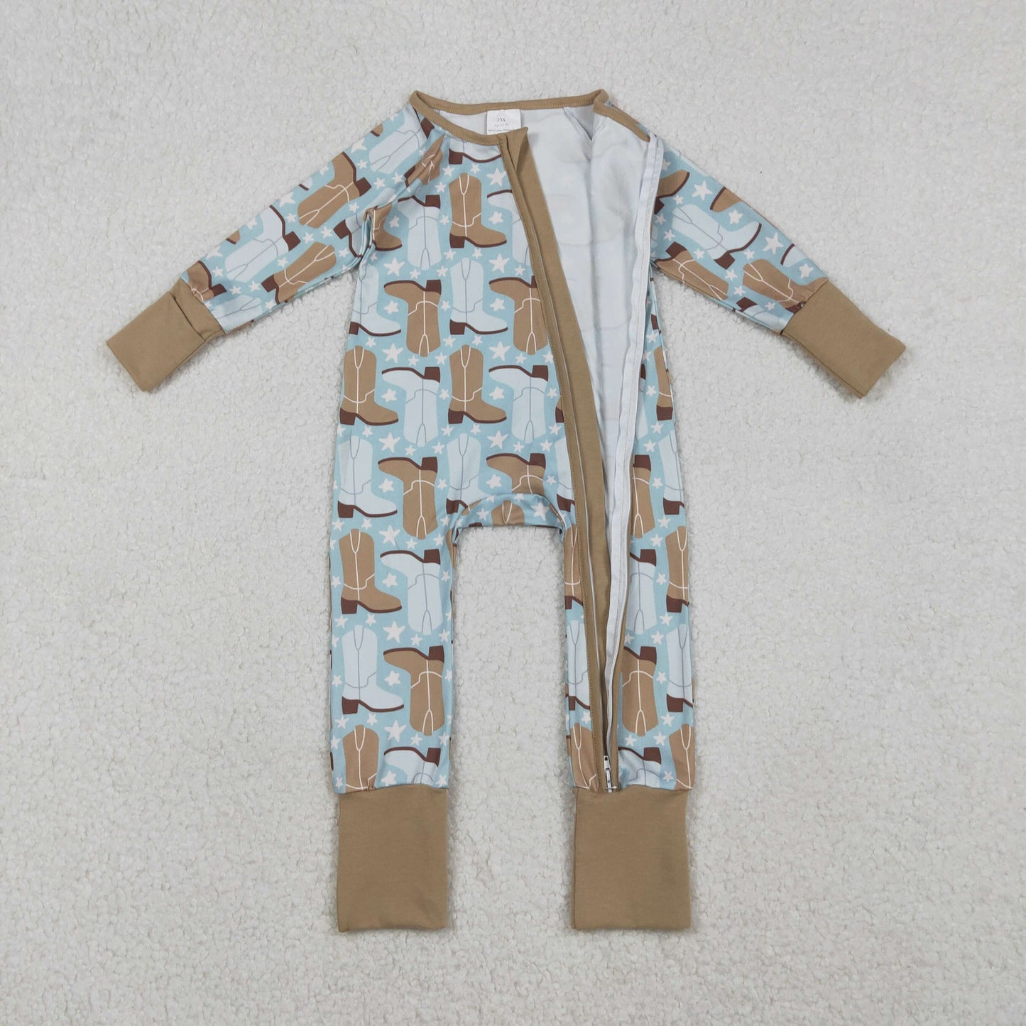 RTS NO MOQ Sibling baby girl boy clothes western boots long sleeve rompers