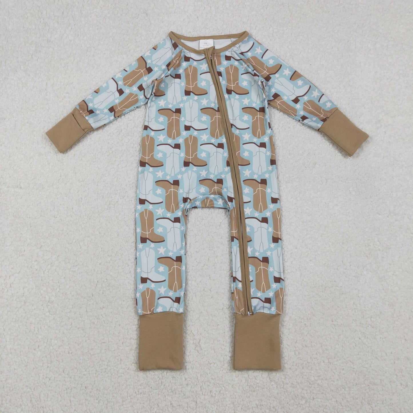 RTS NO MOQ Sibling baby girl boy clothes western boots long sleeve rompers