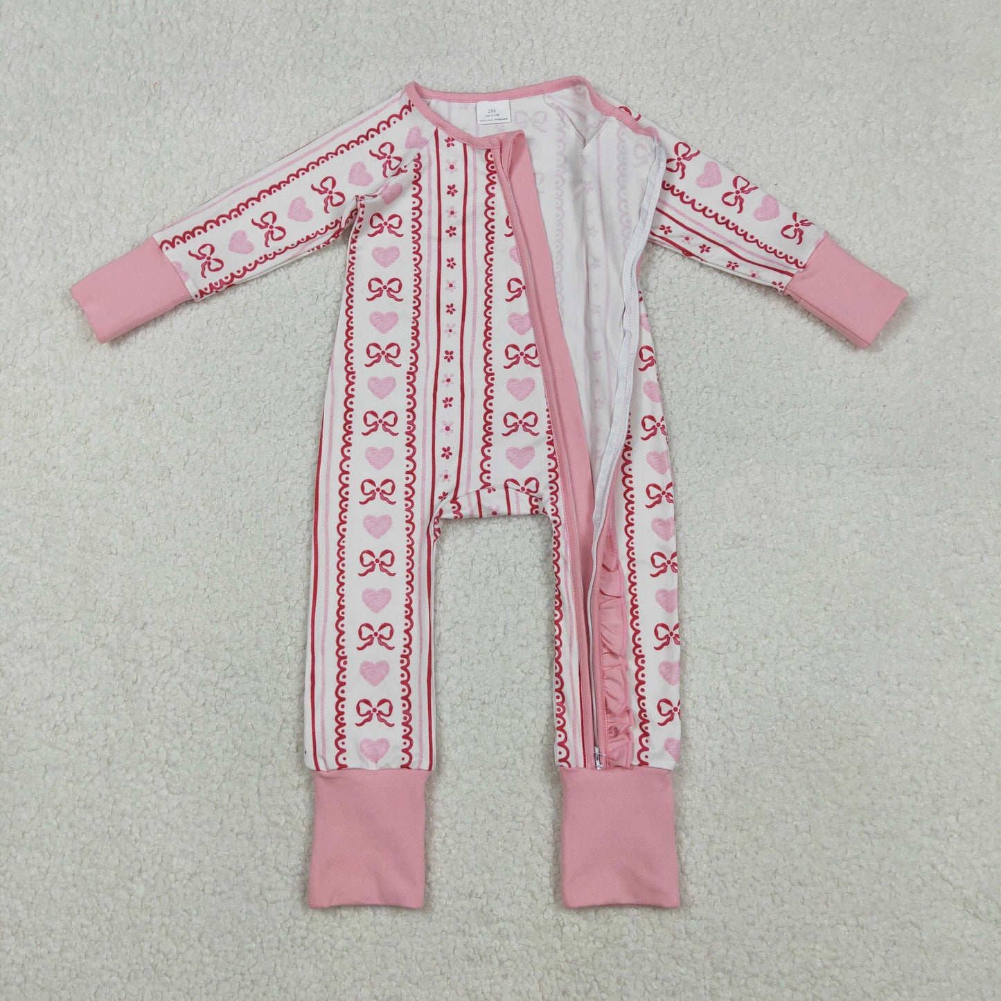 RTS NO MOQ Sibling Baby girls clothes Valentine love long-sleeve rompers