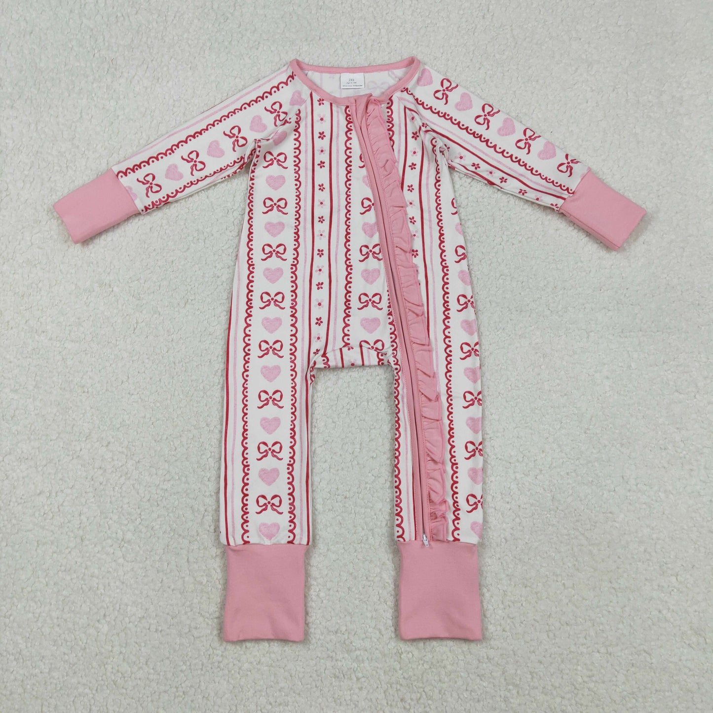RTS NO MOQ Sibling Baby girls clothes Valentine love long-sleeve rompers
