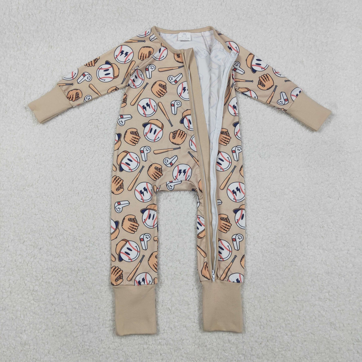RTS NO MOQ Sibling Baby boy clothes baseball smiley long-sleeved trousers suit & rompers