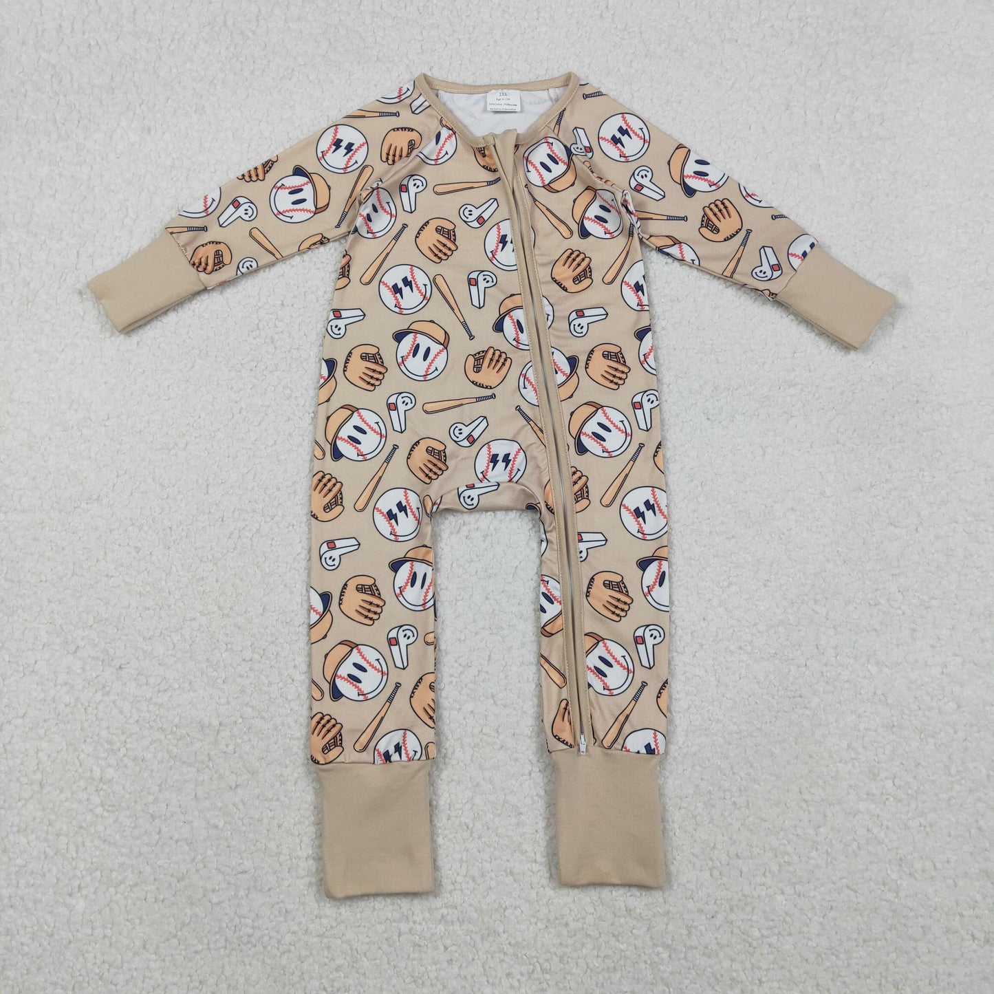 RTS NO MOQ Sibling Baby boy clothes baseball smiley long-sleeved trousers suit & rompers