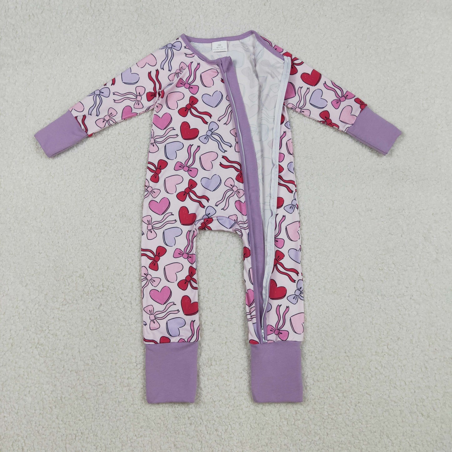 RTS NO MOQ Sibling Baby girls clothes Valentine love long-sleeve rompers