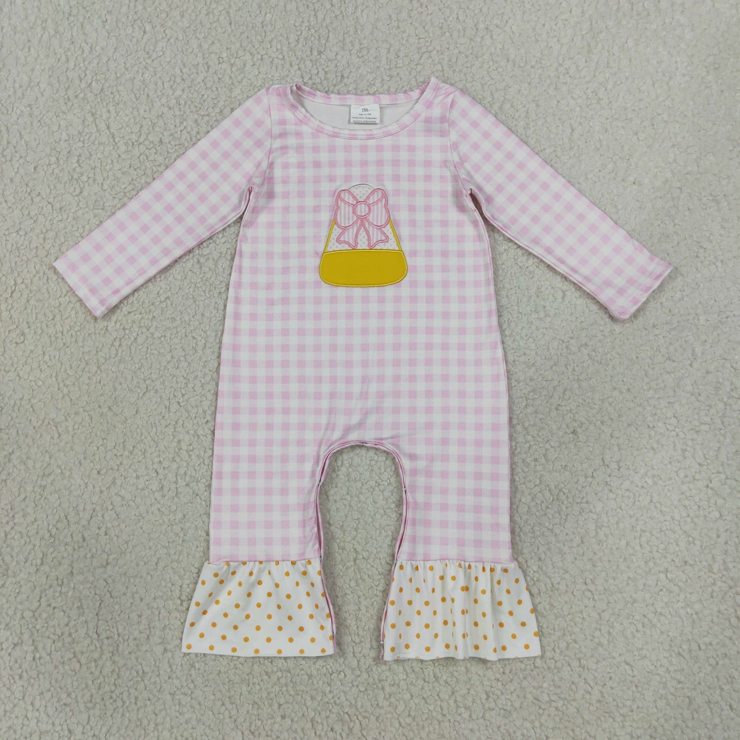 RTS NO MOQ Sibling milk silk Embroidery Bow Candy Baby Girls Pink Check Tunic And Leggings Clothes Set Rompers