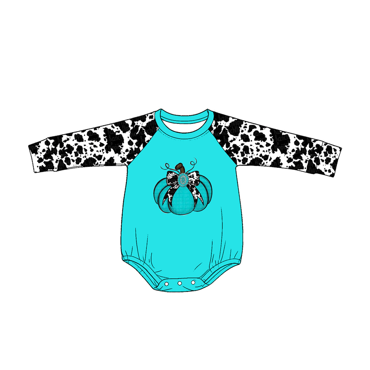 (Pre Order) No moq Baby Boys Casual Leopard Print Pumpkin Long Sleeve Thanksgiving Rompers