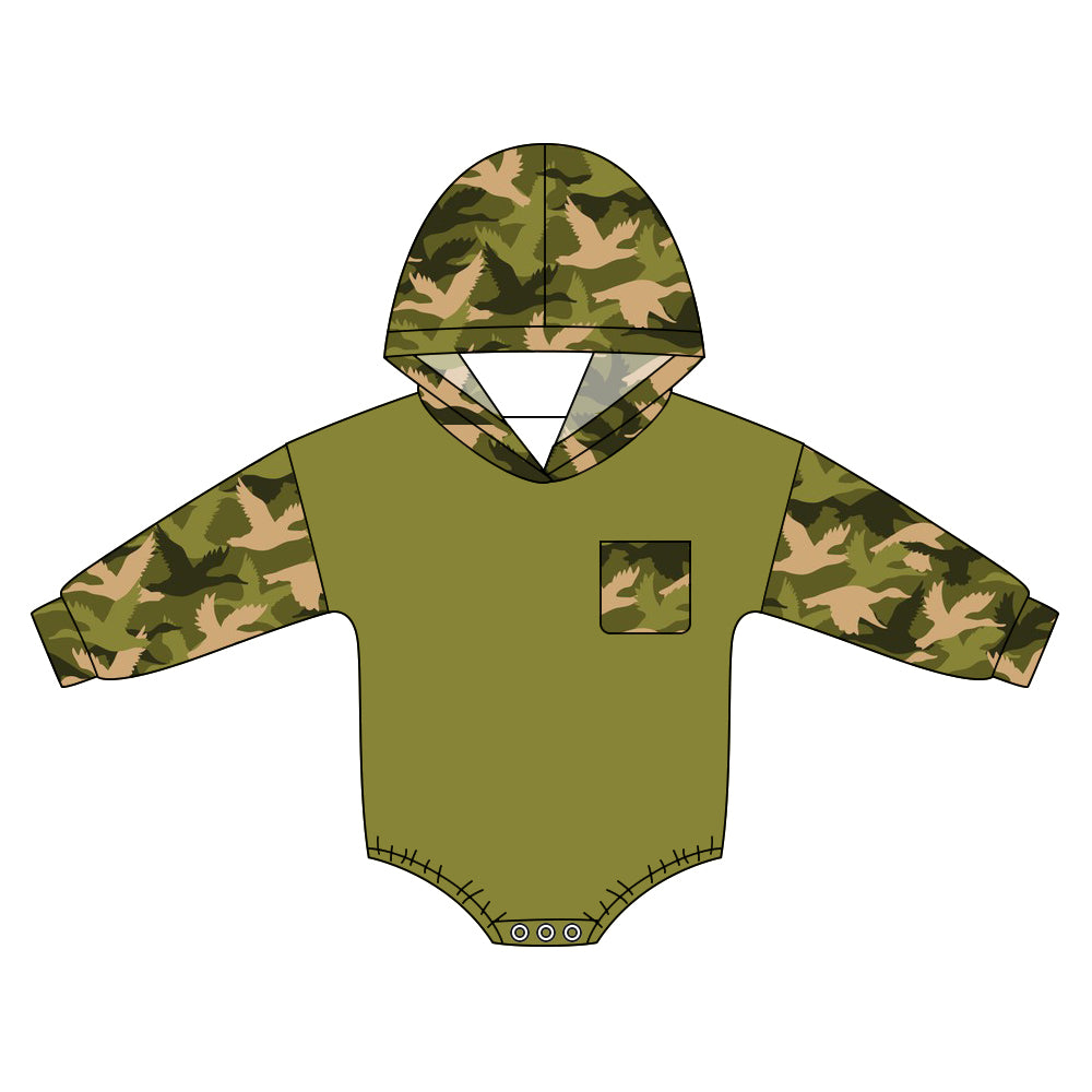 (Preorder new) No moq milk silk Baby Boys Camo Deer Daily Hunting Wear Rompers