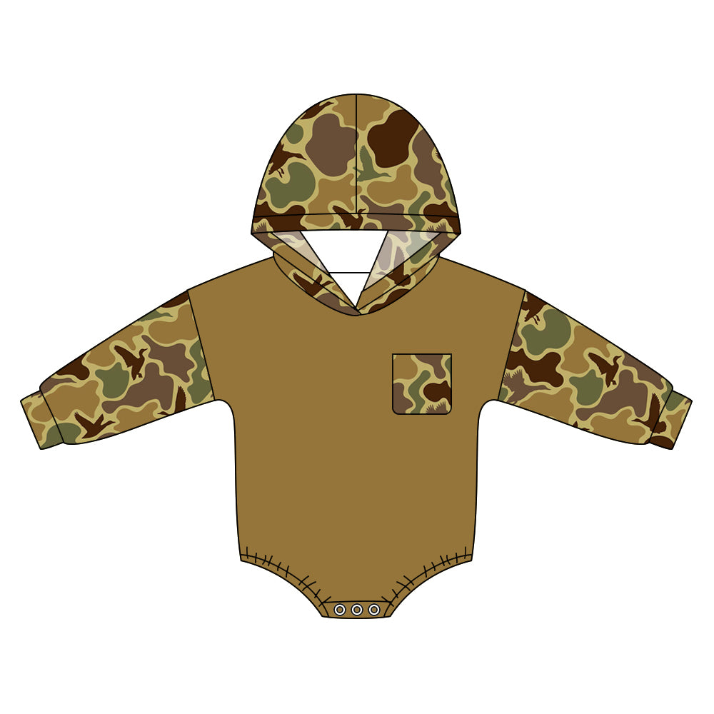 (Preorder new) No moq milk silk Baby Boys Camo Deer Daily Hunting Wear Rompers
