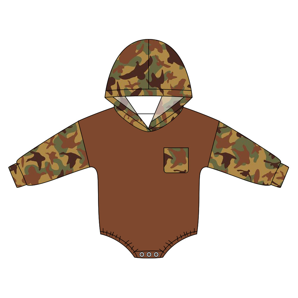 (Preorder new) No moq milk silk Baby Boys Camo Deer Daily Hunting Wear Rompers