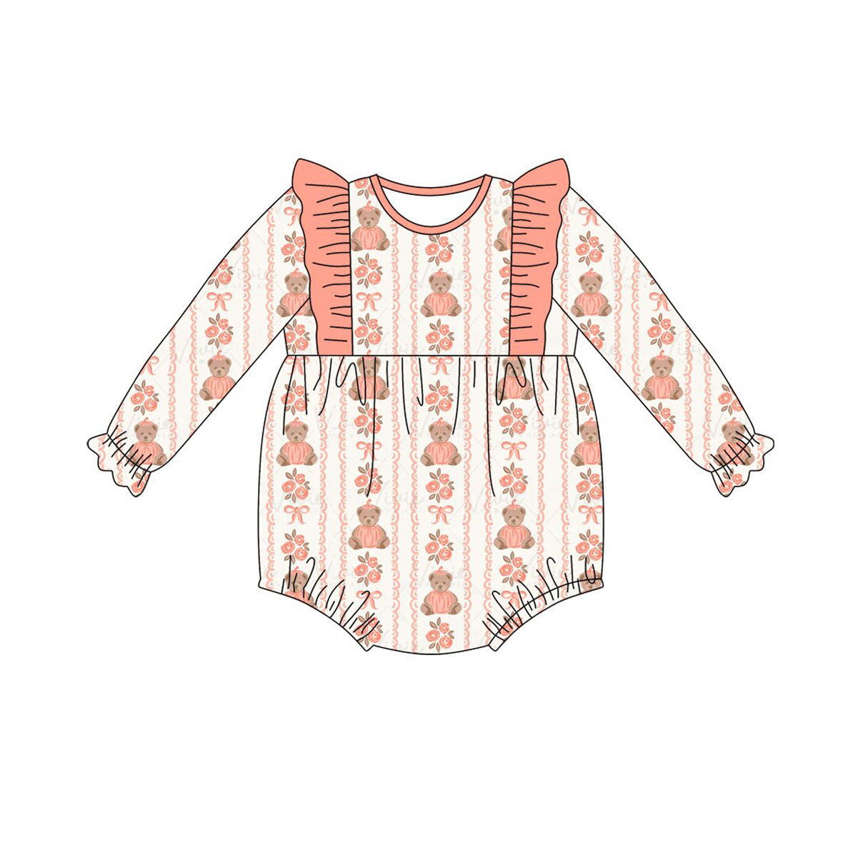 (Preorder new) No moq milk silk Baby Girls Bows Bears Flowers Stripe Tunic Ruffle Pant Set Dresses Rompers Fall Clothes