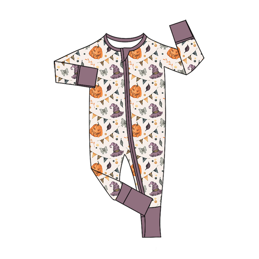 (Preorder new) No moq Baby Boys Halloween Ghost Pumpkin Top Pants Holiday Clothes Rompers