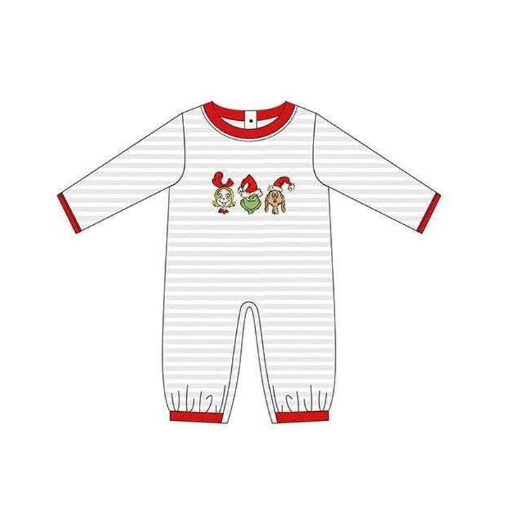 (Preorder new) No moq Baby Boys Girls Christmas Striped Top Pants Matching Christmas Clothes Set Rompers