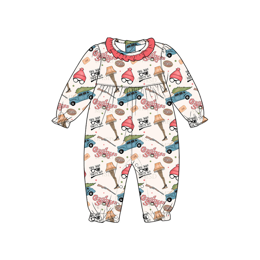 (Preorder new) No moq Baby Girls Print Long Sleeve  Rompers Dress Blankets Casual Outfit