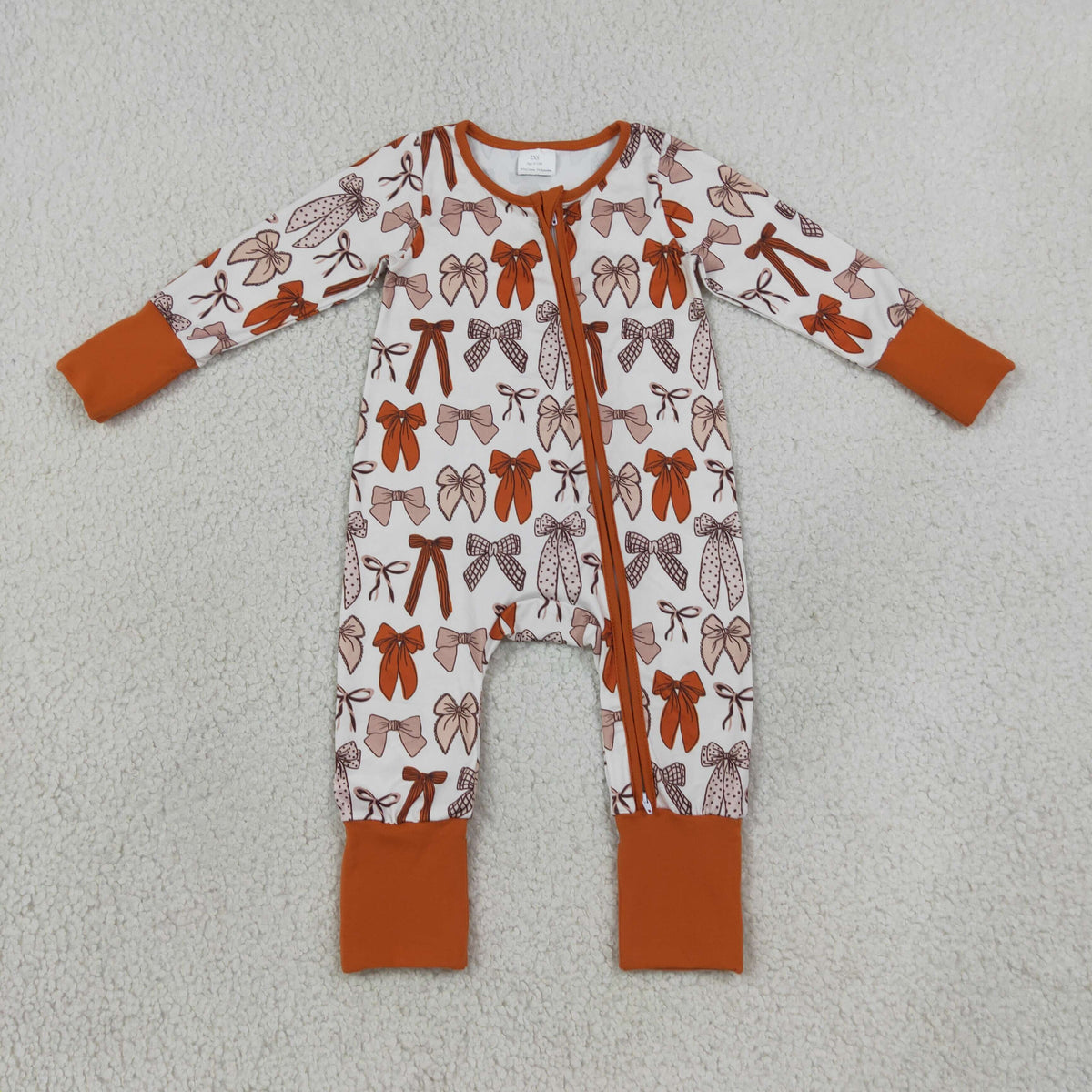 RTS NO MOQ Sibling milk silk Baby Boys Girls Long Sleeve Bows Plaid Top Pant Fall Pajamas Sets Rompers