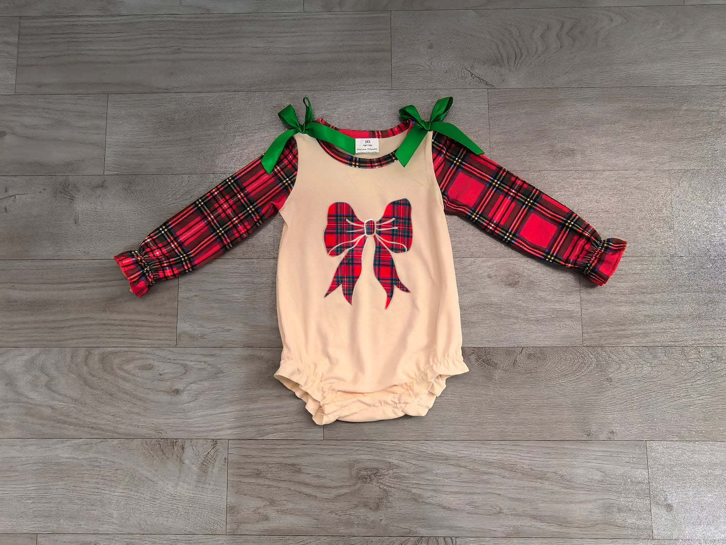 (Sample) No moq milk silk LR3163 Embroidery Checked Bows Baby Girls Red Green Christmas Ruffle Rompers