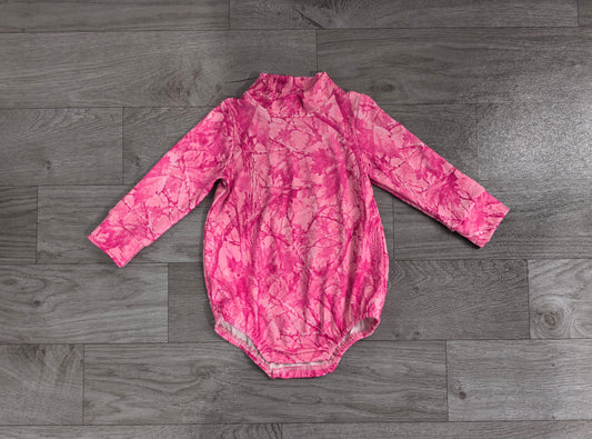 (Sample) No moq milk silk LR3224 Baby Girls Pink Leavers Camo Long Sleeve Rompers