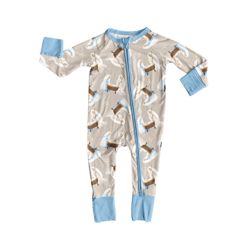 (Preorder new) No moq Girls Baby  pattren Pajama Set with romper Minky Blanket