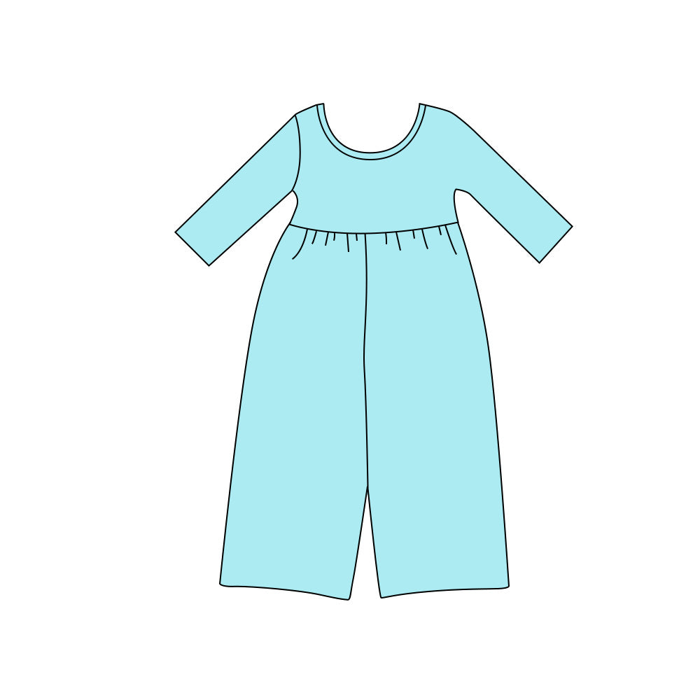 (Preorder new) No moq Baby Girls Solid Color Long Sleeve Pant Jumpsuits Casual Daily Wear