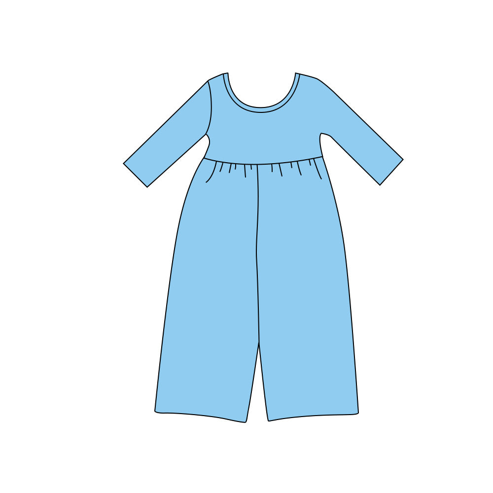 (Preorder new) No moq Baby Girls Solid Color Long Sleeve Pant Jumpsuits Casual Daily Wear