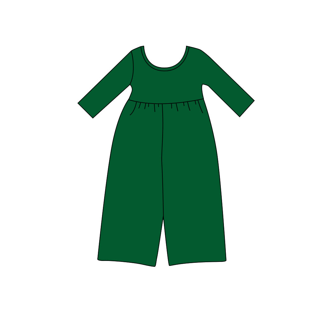 (Preorder new) No moq Baby Girls Solid Color Long Sleeve Pant Jumpsuits Casual Daily Wear
