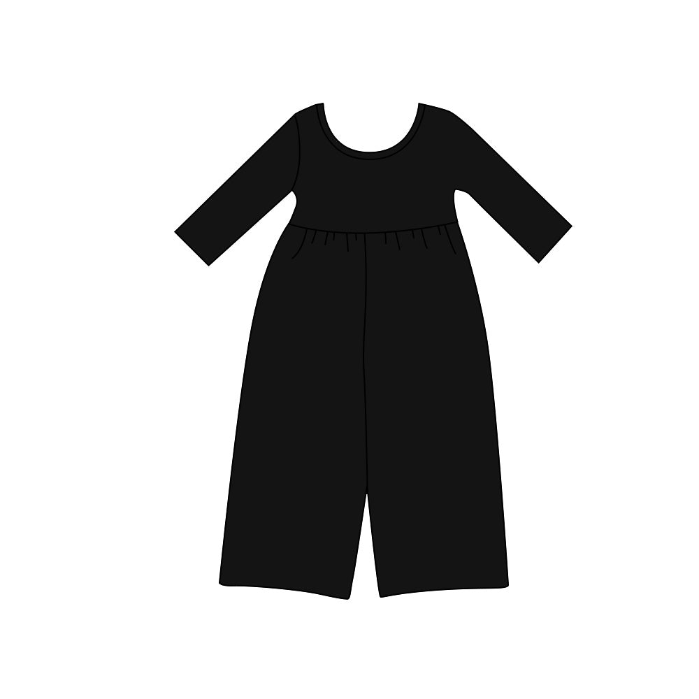 (Preorder new) No moq Baby Girls Solid Color Long Sleeve Pant Jumpsuits Casual Daily Wear