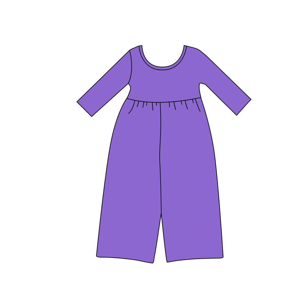 (Preorder new) No moq Baby Girls Solid Color Long Sleeve Pant Jumpsuits Casual Daily Wear