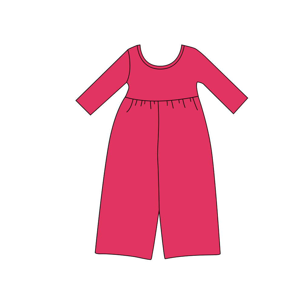 (Preorder new) No moq Baby Girls Solid Color Long Sleeve Pant Jumpsuits Casual Daily Wear
