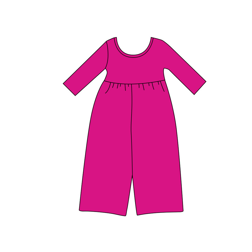 (Preorder new) No moq Baby Girls Solid Color Long Sleeve Pant Jumpsuits Casual Daily Wear