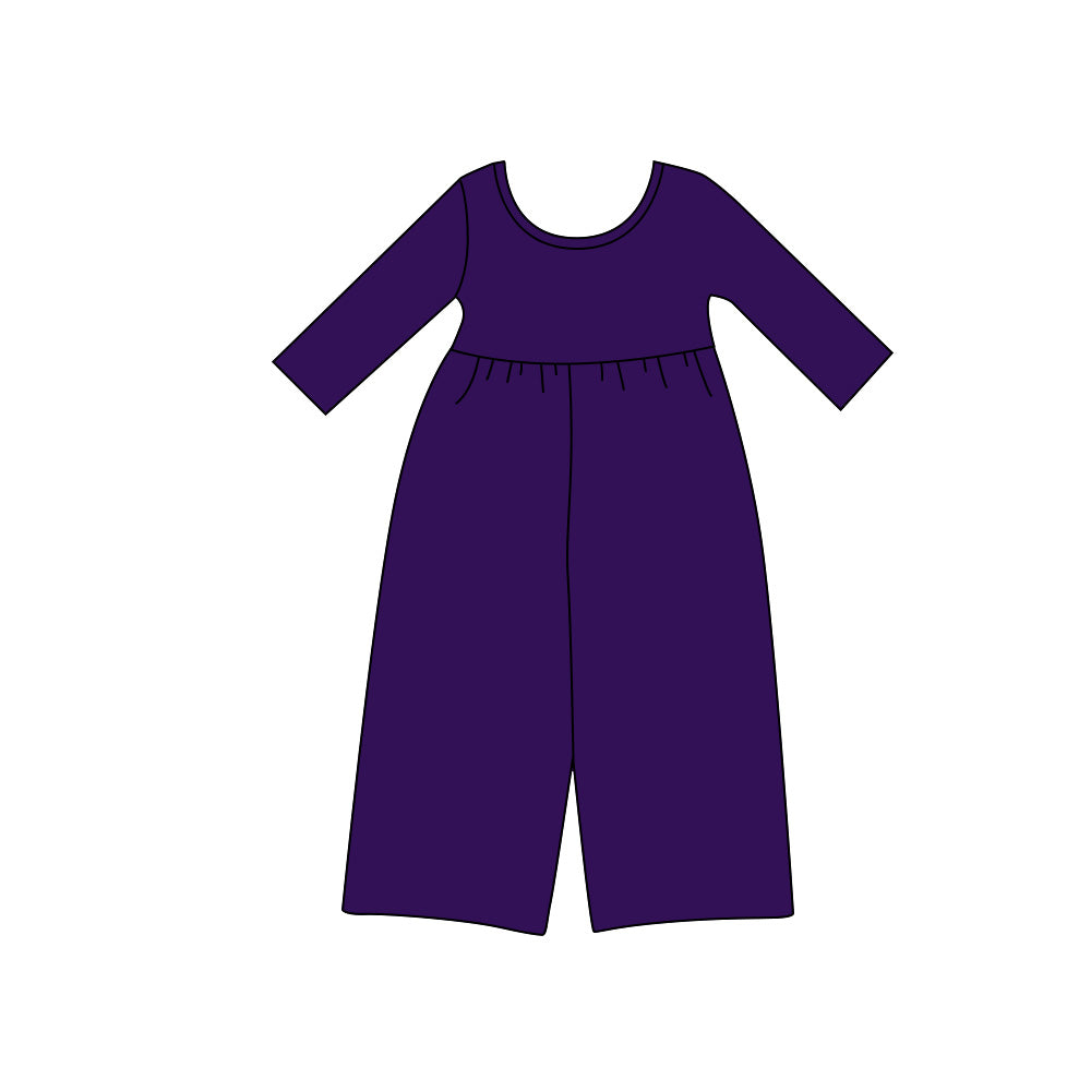 (Preorder new) No moq Baby Girls Solid Color Long Sleeve Pant Jumpsuits Casual Daily Wear