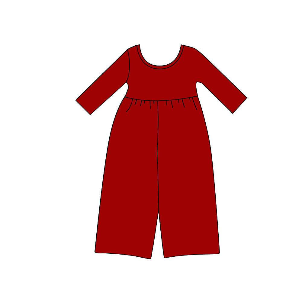 (Preorder new) No moq Baby Girls Solid Color Long Sleeve Pant Jumpsuits Casual Daily Wear