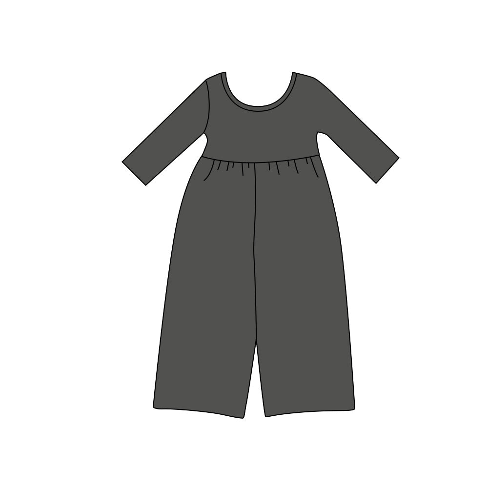 (Preorder new) No moq Baby Girls Solid Color Long Sleeve Pant Jumpsuits Casual Daily Wear