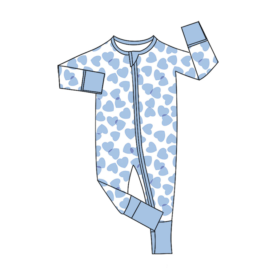 (Preorder new) No moq Baby Girls Boys Valentines Heart Print Long Sleeve Hoodie With Front Pocket And Leggings Set Rompers