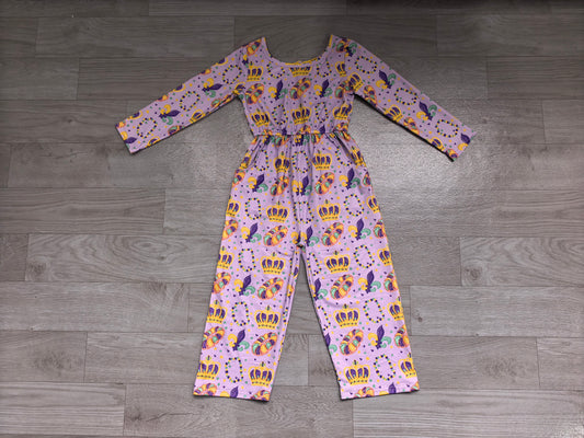 (Sample) No moq milk silk LR3339 Baby Girls Purple Long Sleeve Pockets Jumpsuits
