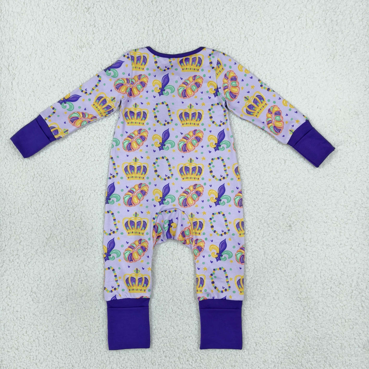 NEW RTS NO MOQ milk silk LR3341 Baby Girls Holiday Print Long Sleeve Casual Two Way Zip Convertible Rompers