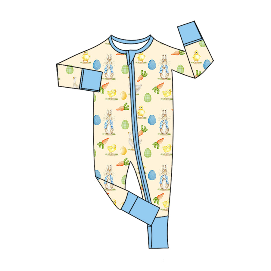 (Preorder new) No moq Baby Kids Easter Rabbit Print Sweatshirt Pant Dress Romper Pajama Blanket Outfit