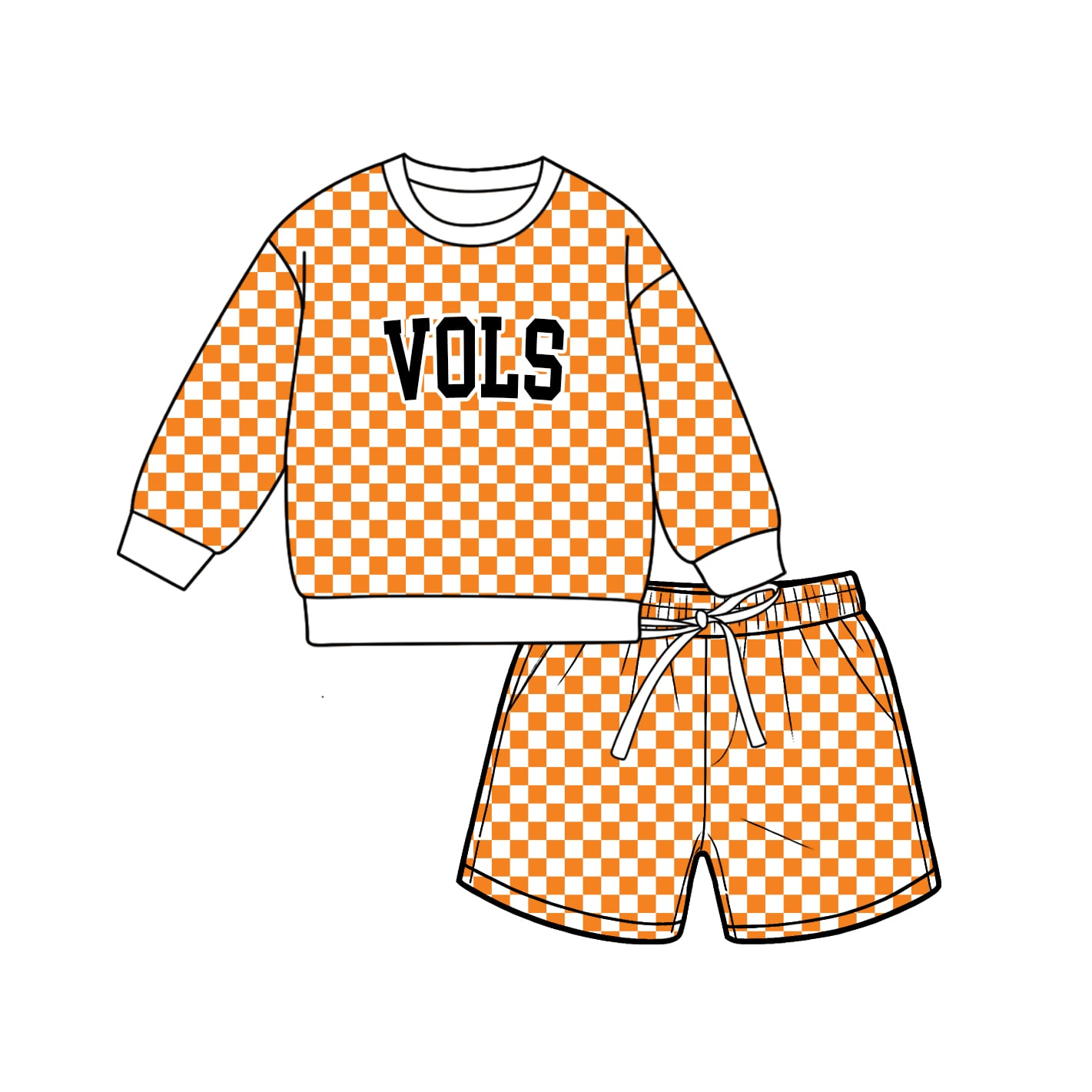 custom moq 5 mix size LW010629 Baby Plaid Print Long Sleeve Top Elastic Waist Plaid Shorts Two Piece Casual Outfit Sets